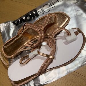 Fashion Nova Lizzy Embellished Sandals - Rose Gold size 8 Brand New